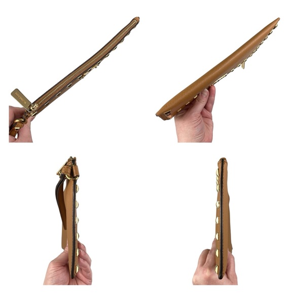 Michael Kors Acorn Sandrine Studded Saffiano Leather Wristlet - Picture 5 of 16